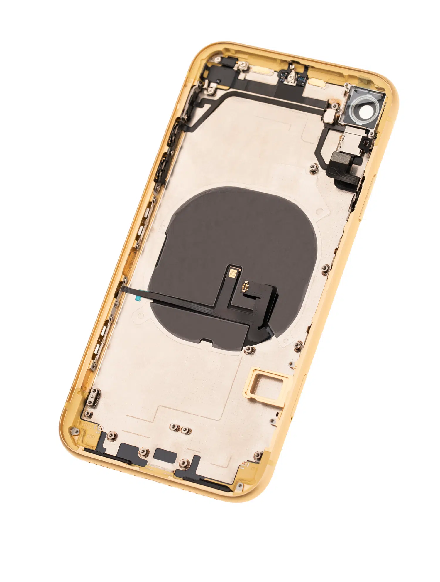 İphone XR İle Uyumlu Kasa Kapak Set Sarı İçi Boş (Logolu) 1/1 Kasa