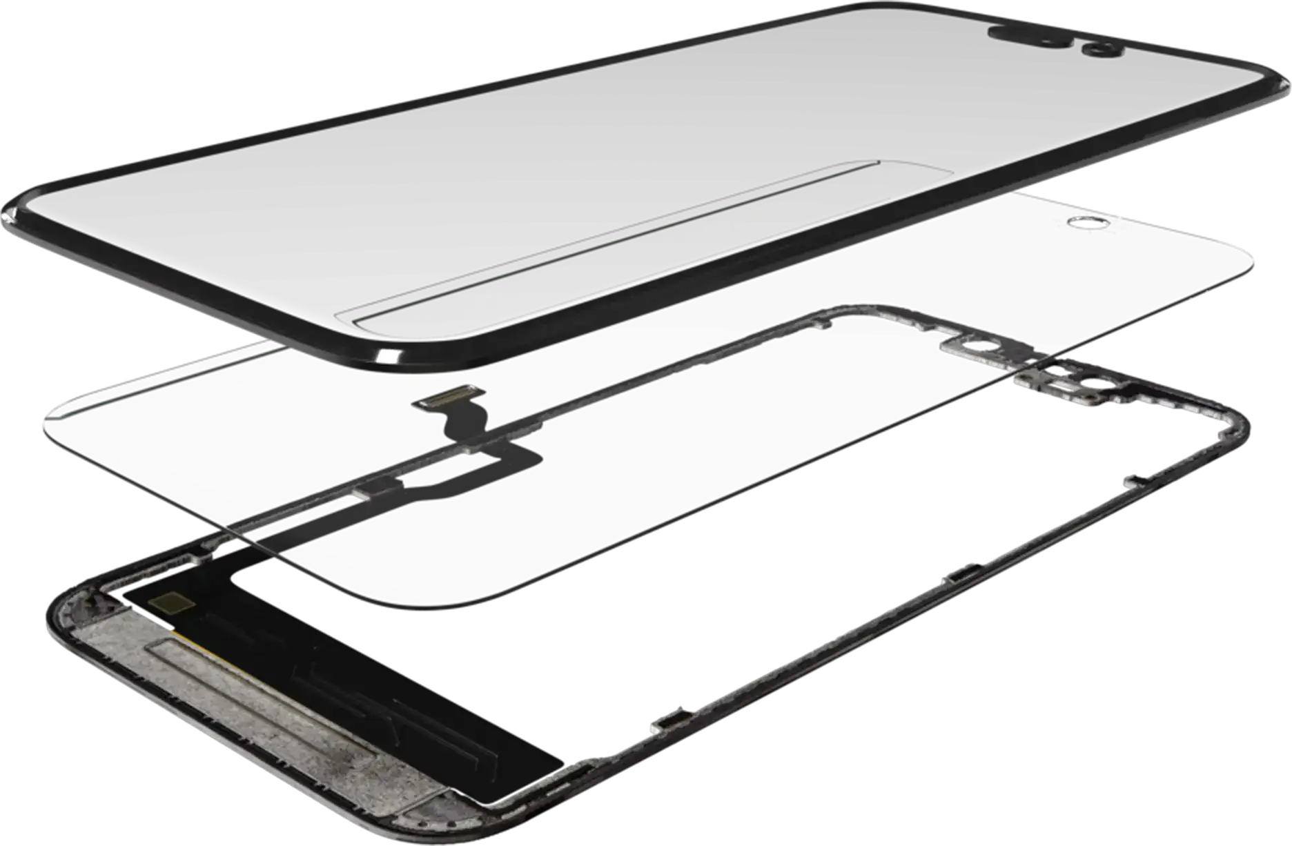3'ü 1 arada (OCA Önceden Yüklenmiş Cam + Çerçeve) İphone 14 Pro (OCA Master) ile Uyumlu