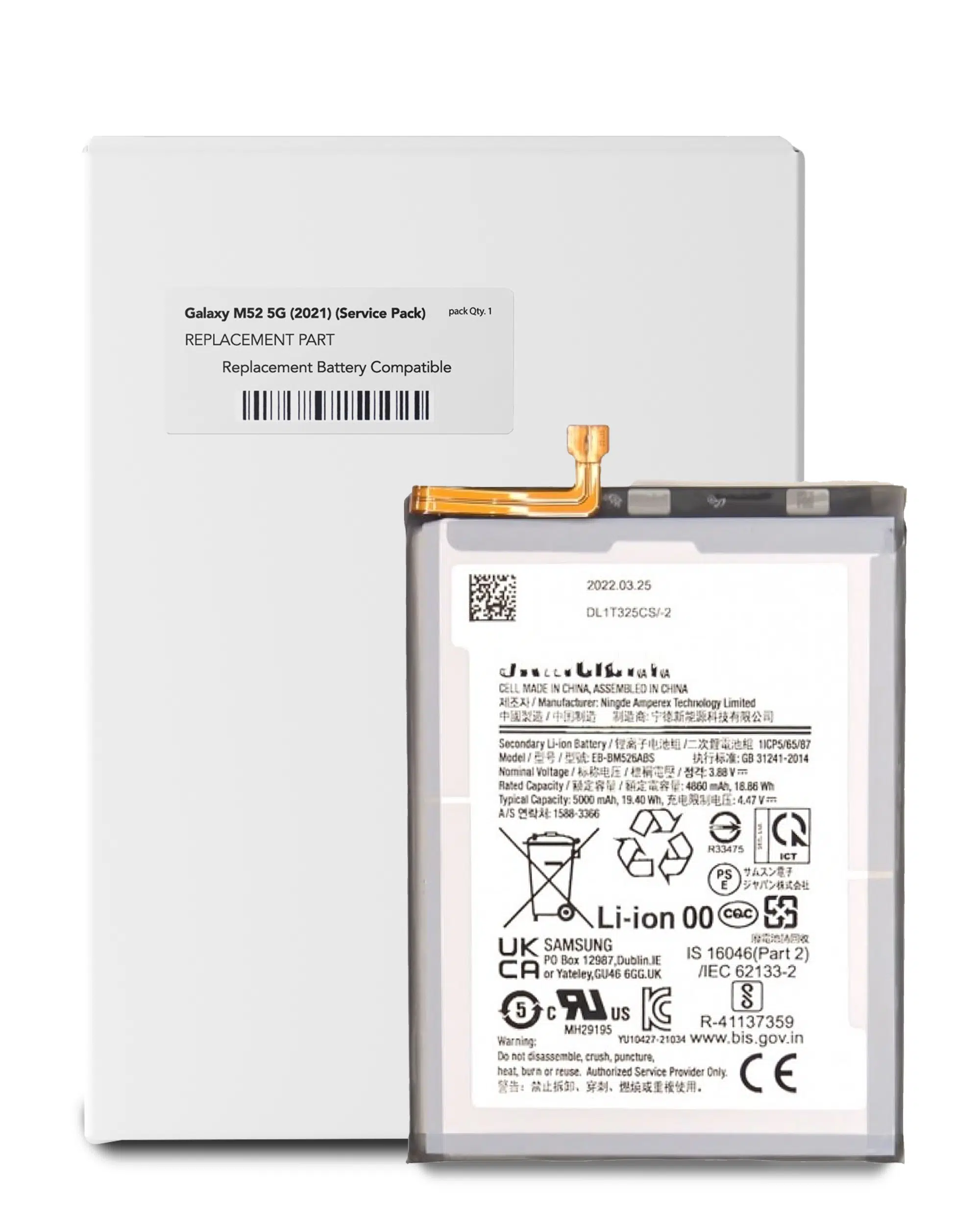 Samsung Galaxy M52 5G (M526 / 2021) (EB-BM526ABS) (Servis Paketi) İle Uyumlu Batarya Pil Garantili... 