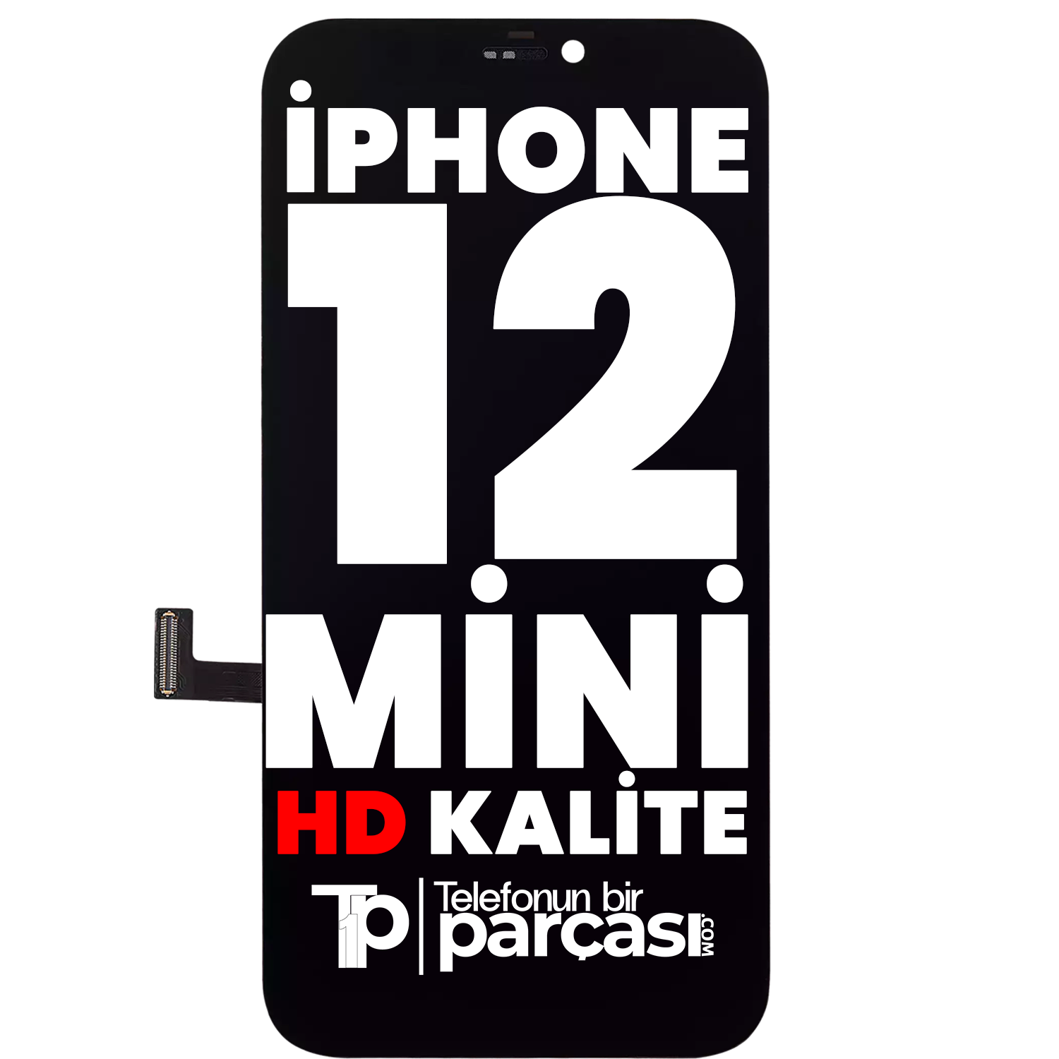 İphone 12 Mini Ekran Dokunmatik Siyah %100 Uyumlu HD